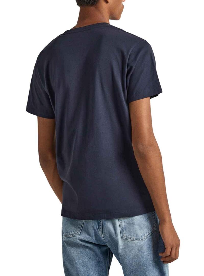 T-Shirt Pepe Jeans Wido Blu Navy per Uomo