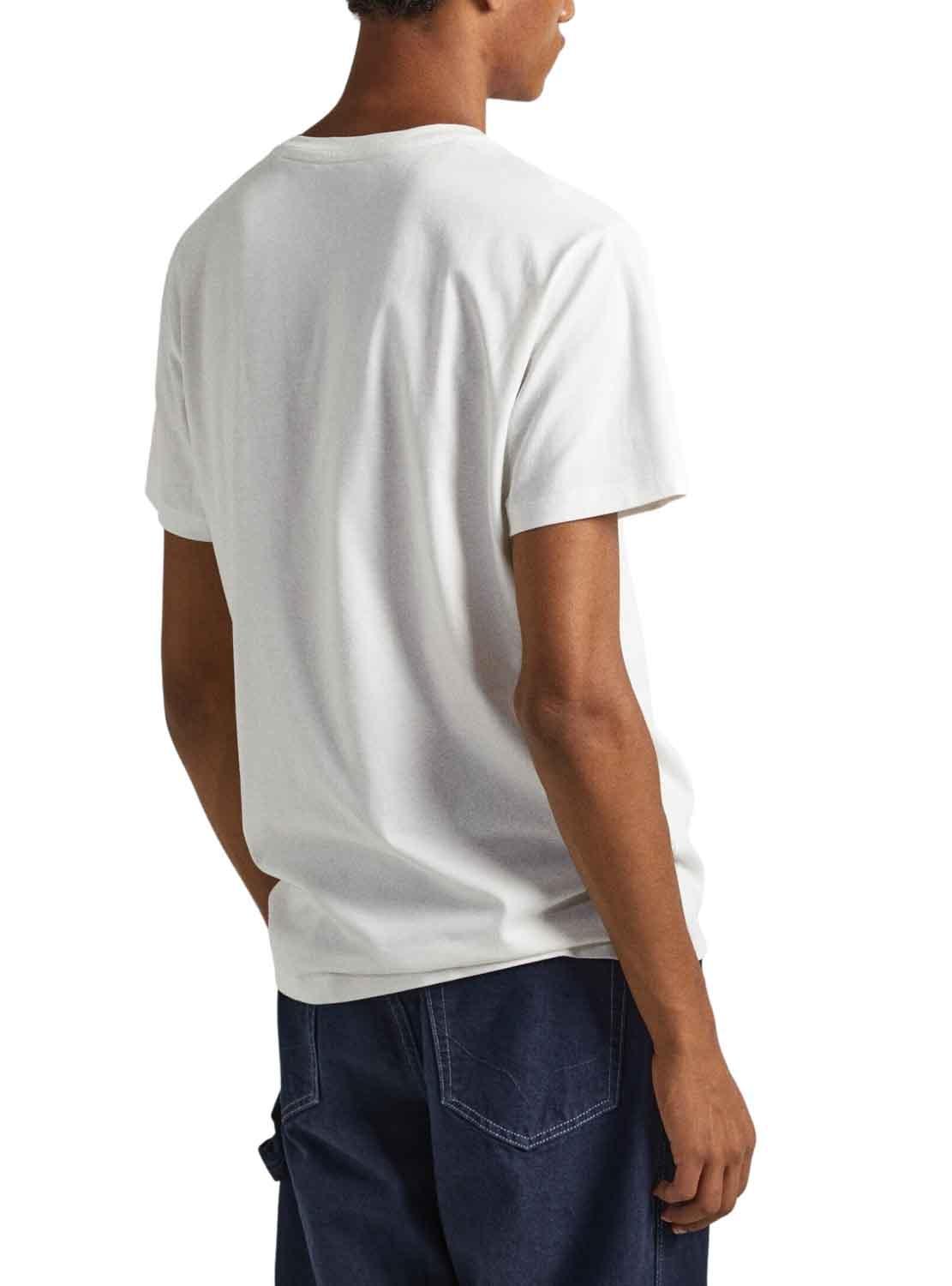 T-Shirt Pepe Jeans Warren Bianco per Uomo