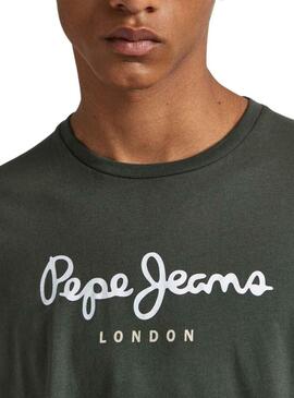 T-Shirt Pepe Jeans Eggo Long Verde per Uomo