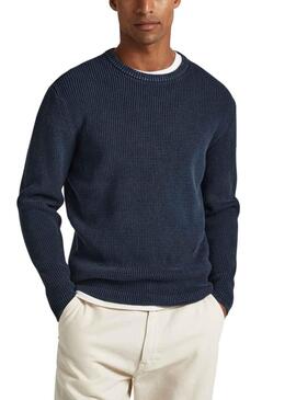 Pullover Pepe Jeans Dean Crew Blu Navy per Uomo