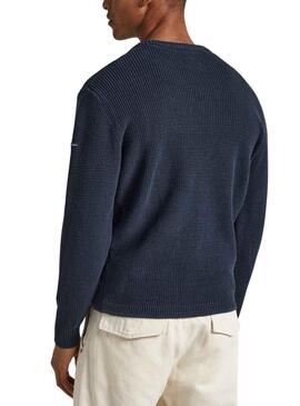 Pullover Pepe Jeans Dean Crew Blu Navy per Uomo