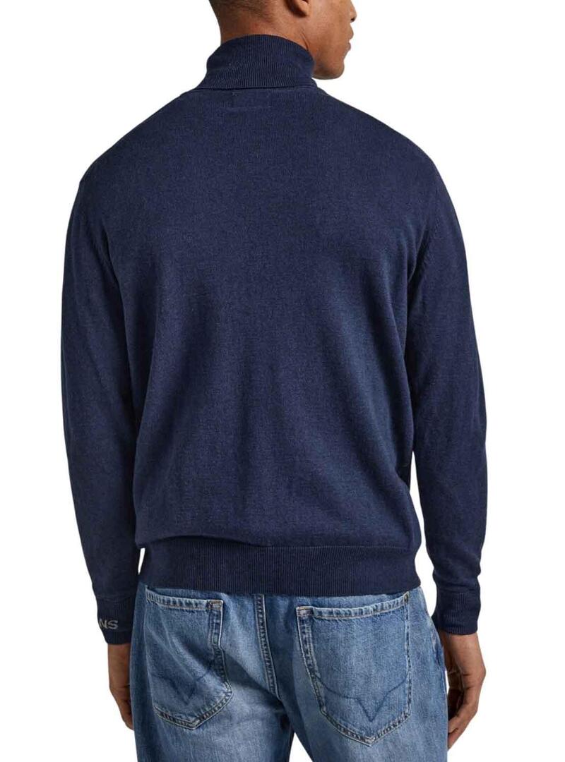 Pullover Pepe Jeans Andre Tartaruga Blu Navy per Uomo