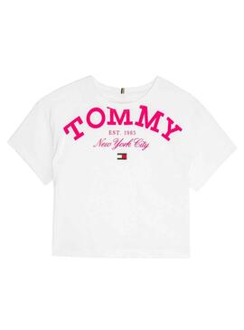 T-Shirt Tommy Hilfiger Logo Tee Bianco per Bambino