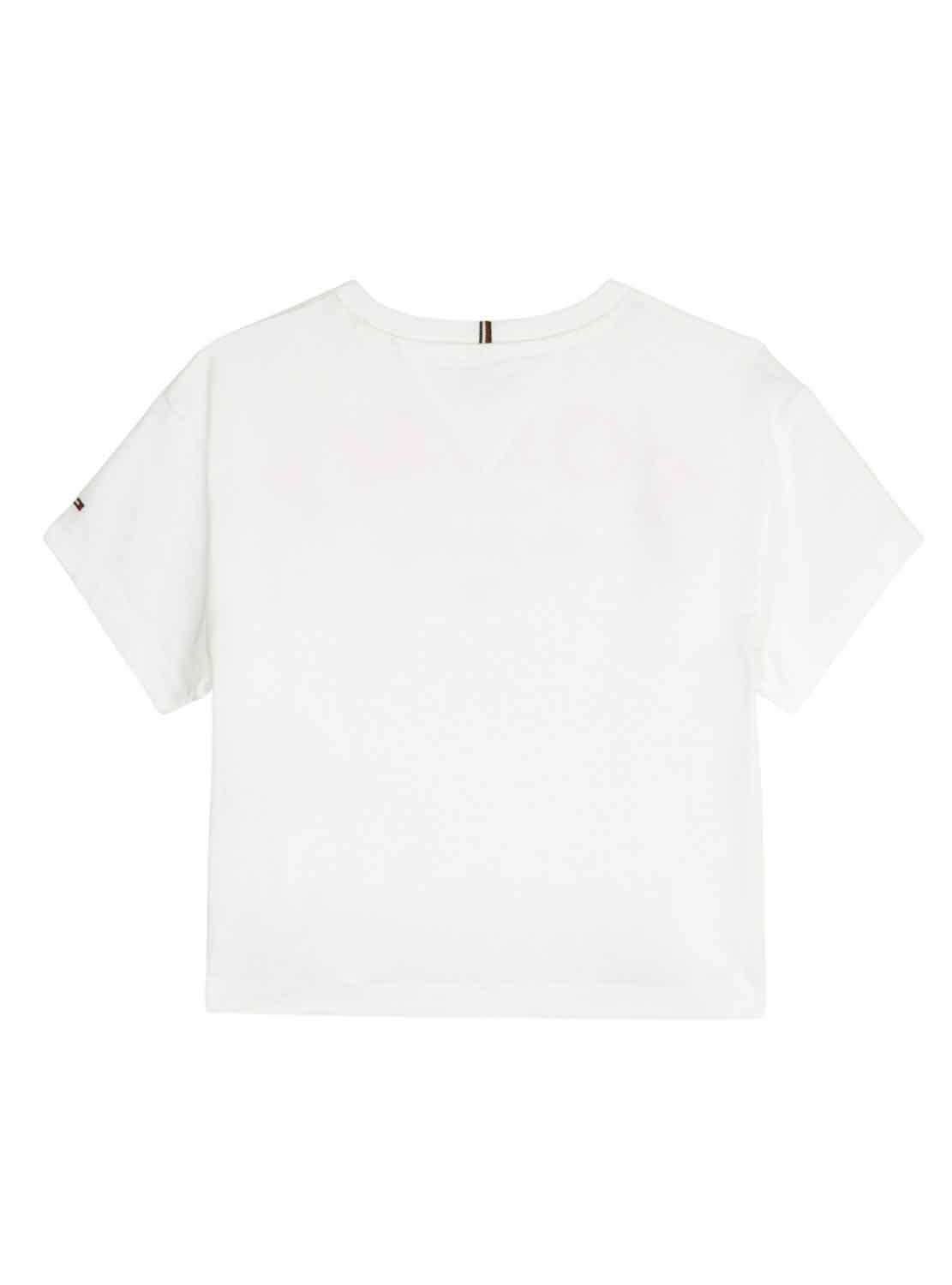 T-Shirt Tommy Hilfiger Logo Tee Bianco per Bambino