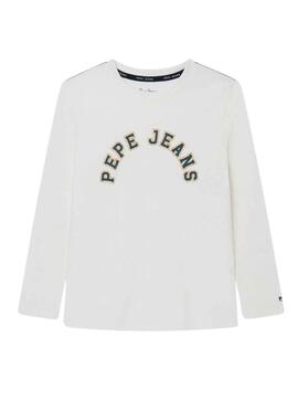 T-Shirt Pepe Jeans Pierce Bianco per Bambino
