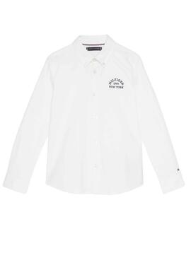 Camicia Tommy Hilfiger Varsity Oxford Bianco Bambino