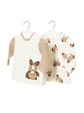 Pack 2 T-Shirts Mayoral Bear Beige per Baby