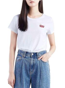 T-Shirt Levis Peanuts Snoopy Chest White Woman