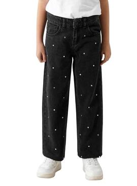 Pantaloni Name It Rosa Straight Jeans Nero Bambina