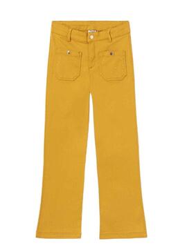 Pantaloni Mayoral Tachuelas Tascas Giallo Bambina