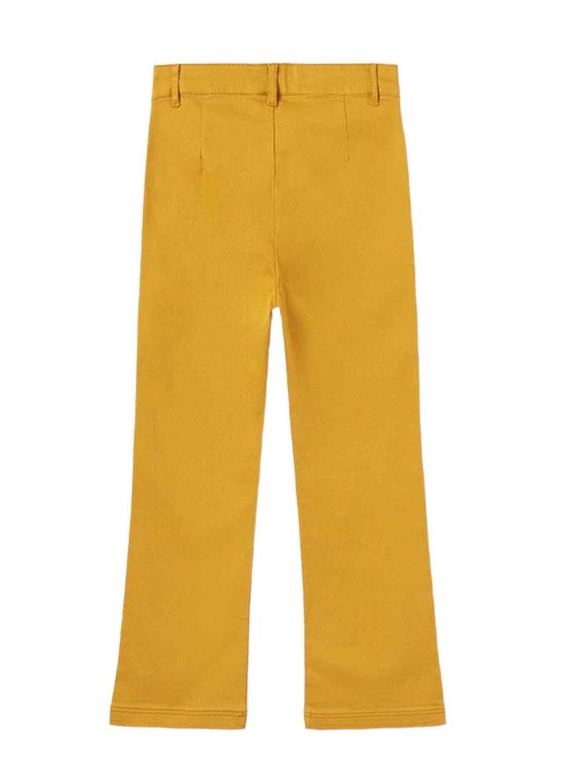 Pantaloni Mayoral Tachuelas Tascas Giallo Bambina