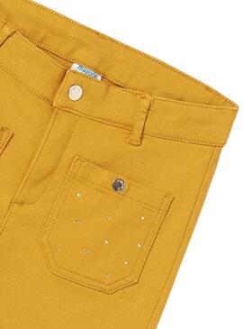 Pantaloni Mayoral Tachuelas Tascas Giallo Bambina