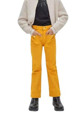 Pantaloni Mayoral Tachuelas Tascas Giallo Bambina