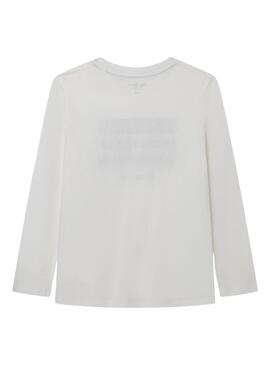 T-Shirt Pepe Jeans Nealson Bianco per Bambino