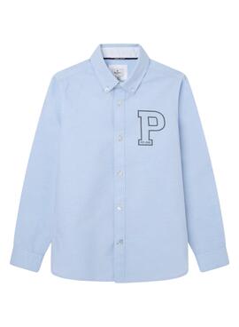 Camicia Pepe Jeans Divoll Oxford Blu per Bambino