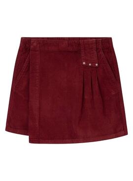 Gonna Pepe Jeans Evy Il Velluto a coste Bordeaux per Bambina