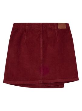 Gonna Pepe Jeans Evy Il Velluto a coste Bordeaux per Bambina
