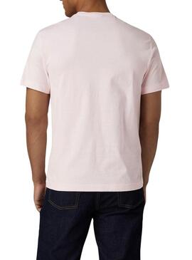 T-Shirt Lacoste Ras Du Cou Rosa per Uomo