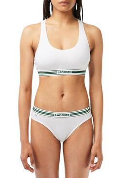 Bralette Lacoste Heritage Bianco per Donna