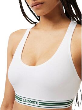 Bralette Lacoste Heritage Bianco per Donna