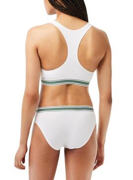 Bralette Lacoste Heritage Bianco per Donna