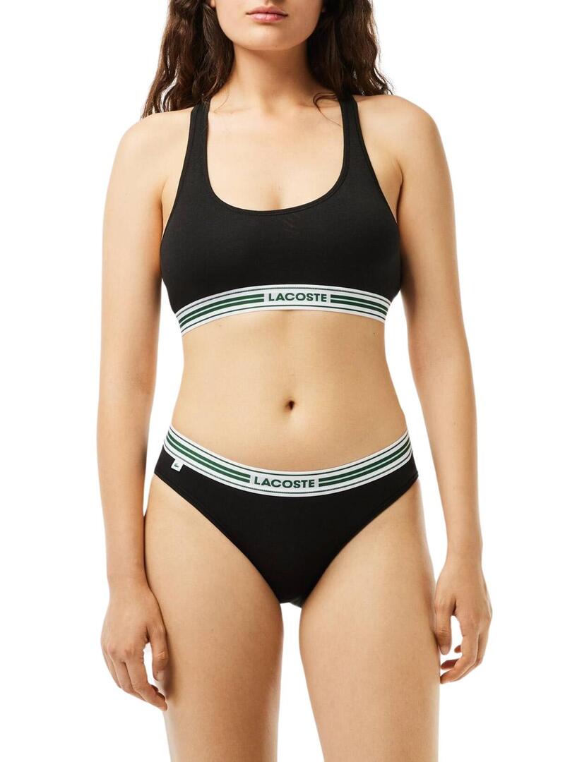 Bralette Lacoste Heritage Nero per Donna