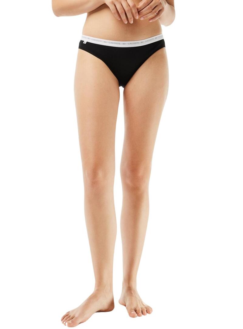 Pack 3 mutandine Lacoste Nero per Donna