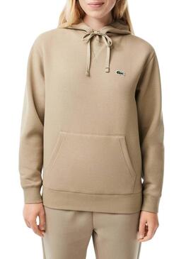 Felpa Lacoste Leone Beige per Donna