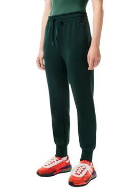 Pantaloni Lacoste Jogger Verde per Donna