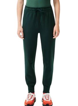 Pantaloni Lacoste Jogger Verde per Donna