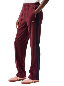 Pantaloni Lacoste Parigi Interlock Bordeaux Donna