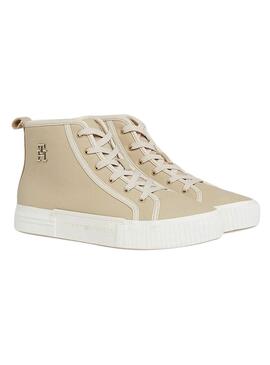 Sneakers Tommy Hilfiger TH Pelle Beige Donna