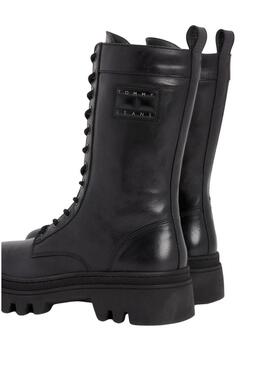 Stivaletto Tommy Hilfiger Moda Pizzo Up Nero Donna