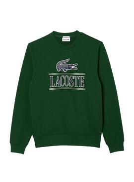 Felpa Lacoste Bandera 3D Verde Uomo Donna