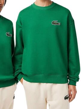 Felpa Lacoste Loose Fit Verde per Uomo Donna