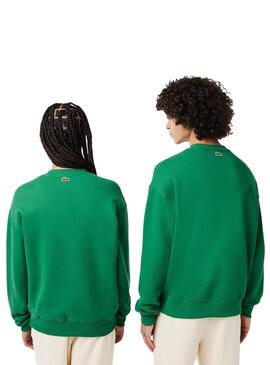 Felpa Lacoste Loose Fit Verde per Uomo Donna