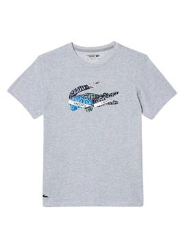 T-Shirt Lacoste Asciugatura rapida Grigio Uomo
