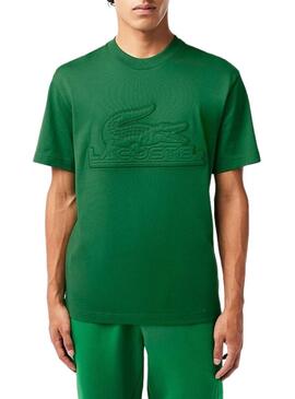 T-Shirt Lacoste Knitted Imbottito Verde Uomo