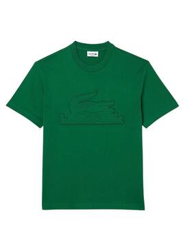 T-Shirt Lacoste Knitted Imbottito Verde Uomo