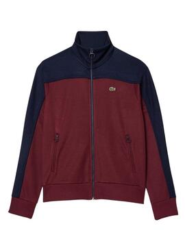 Felpa Lacoste Paris Piqué Bordeaux per Donna