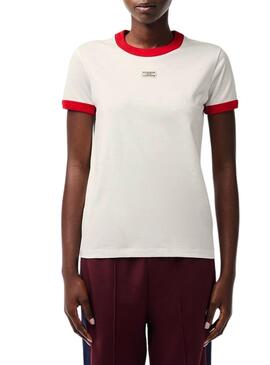 T-Shirt Lacoste Tennis Insegne Bianco Donna