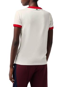 T-Shirt Lacoste Tennis Insegne Bianco Donna