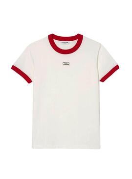 T-Shirt Lacoste Tennis Insegne Bianco Donna