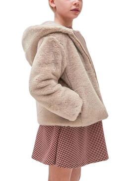 Cappoitto Mayoral Pelliccia Visone Beige per Bambina
