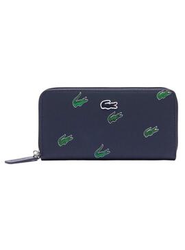 Portafoglio Lacoste Zip Wallet Blu Navy per Donna