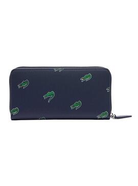 Portafoglio Lacoste Zip Wallet Blu Navy per Donna