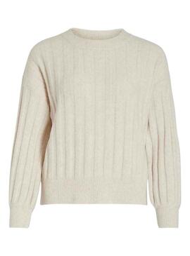 Pullover Vila Vitycia O Neck Knit Bianco per Donna