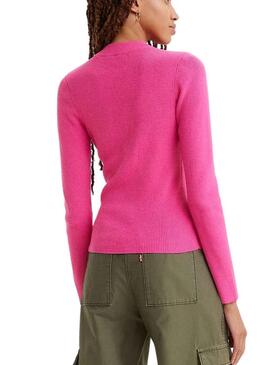 Pullover Levis Crew Rib Maglia Rosa per Donna