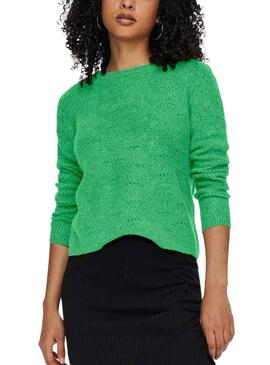 Pullover Only Lolli Verde per Donna