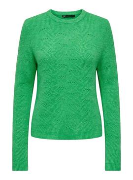 Pullover Only Lolli Verde per Donna
